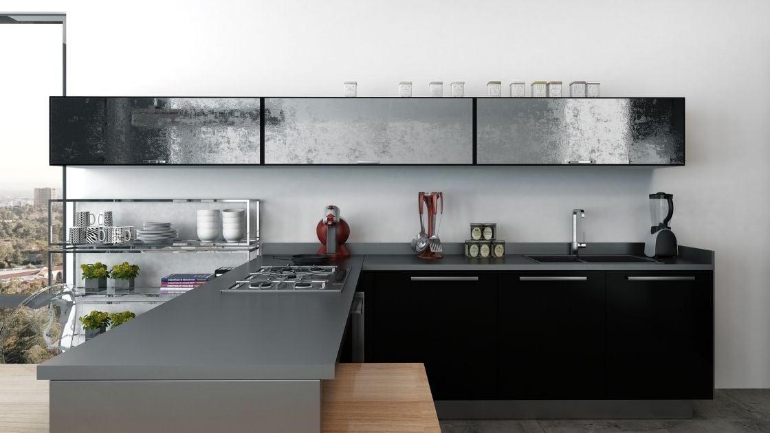 Small Apartment Black Kitchen