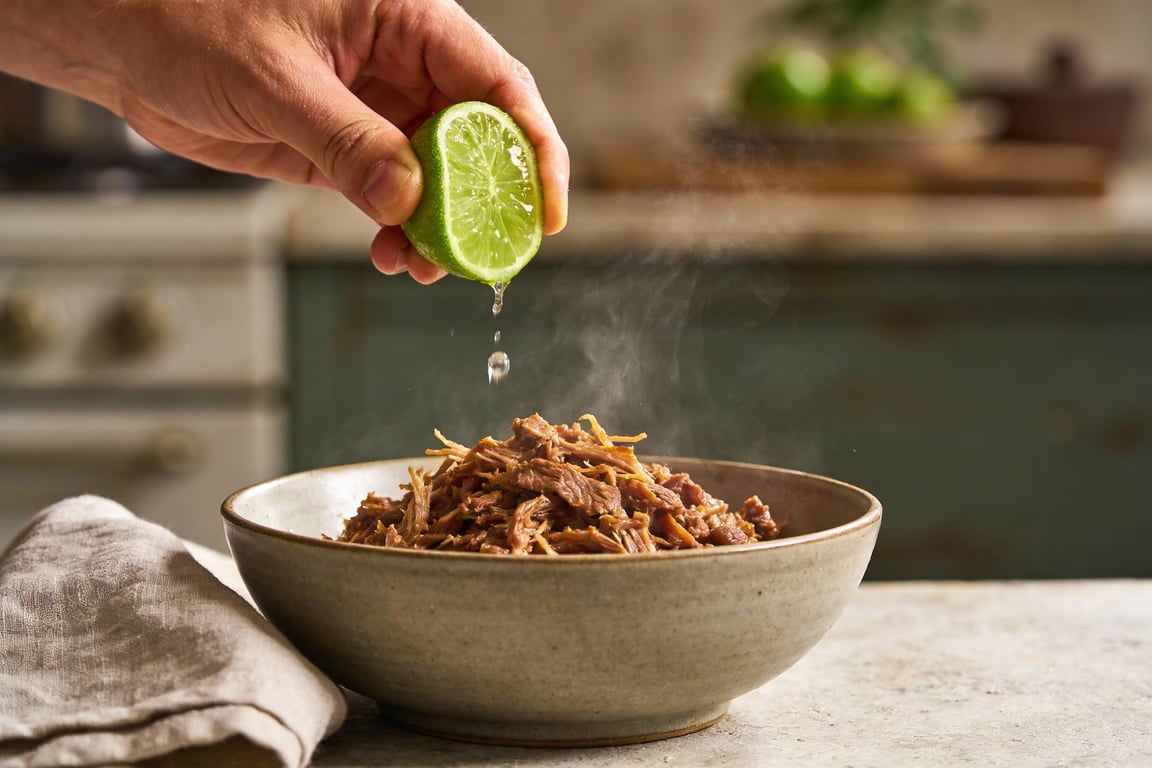 Pork carnitas meal prep in a storage bag