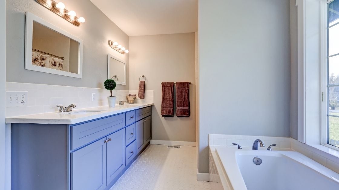 Dusty Blue Bathroom Vanity