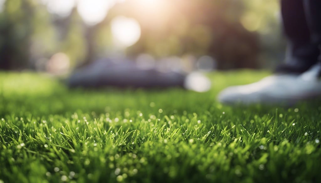 A close up of a healthy sod lawn