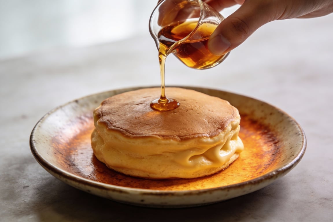 The steam-searing method for Japanese Soufflé Pancakes
