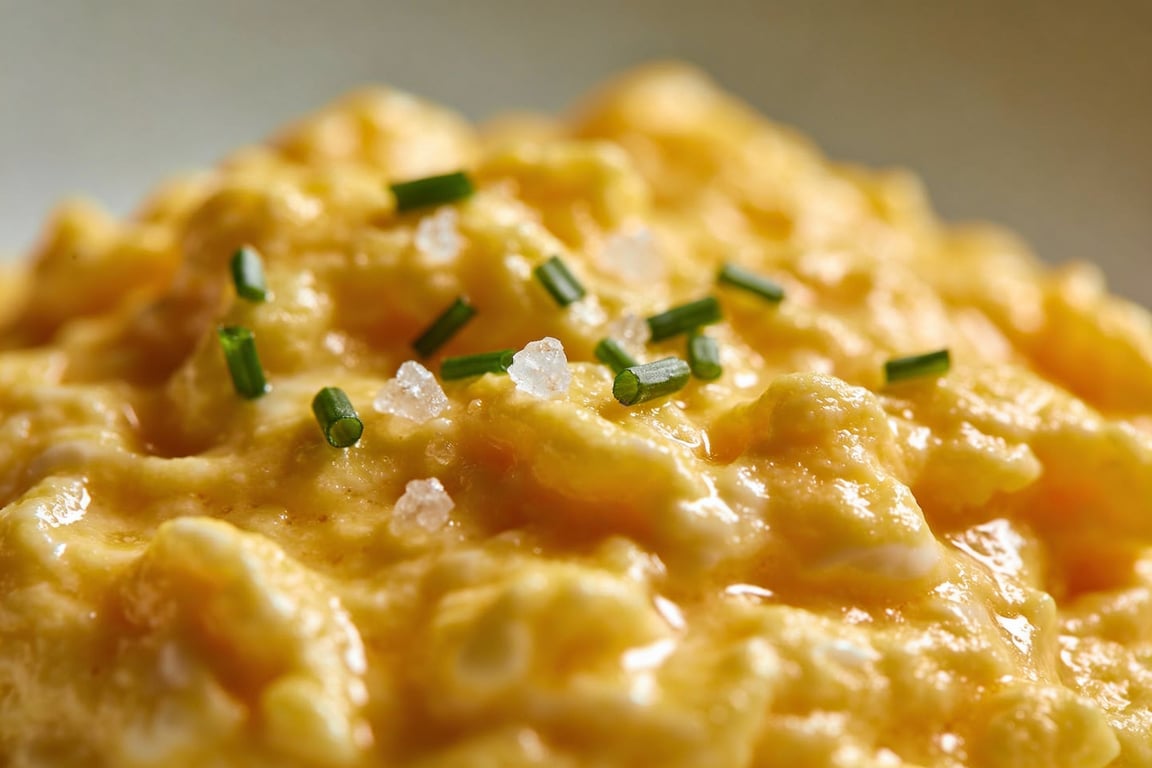 French Oeufs Brouillés using the bain marie eggs technique