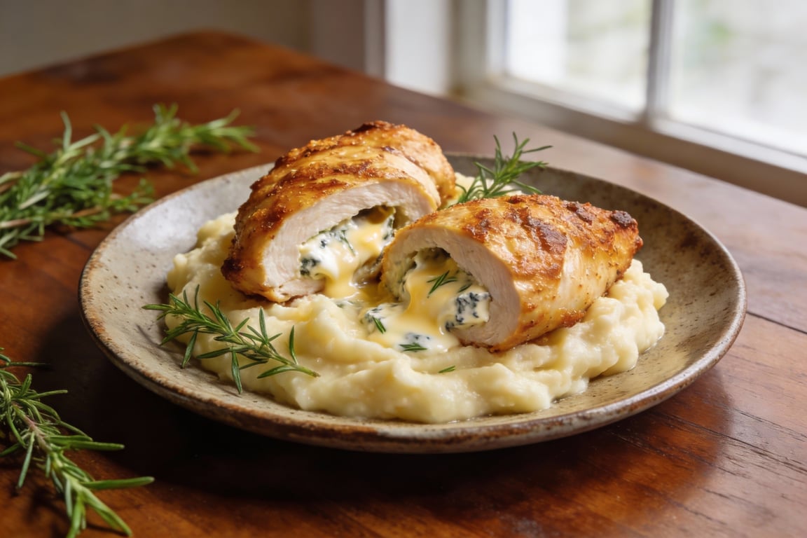 Garlic Herb and Boursin Stuffed Chicken