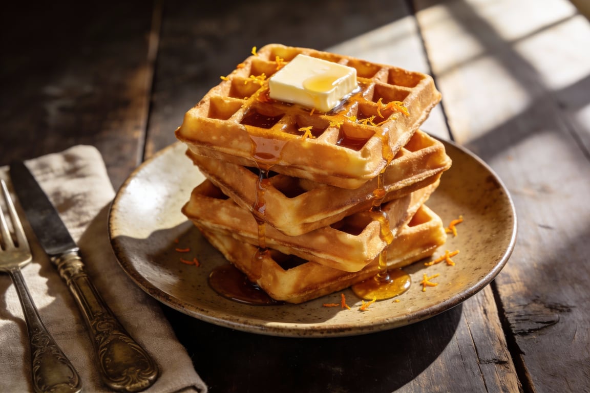 Gastropub Belgian Waffles with Beer-Infused Batter
