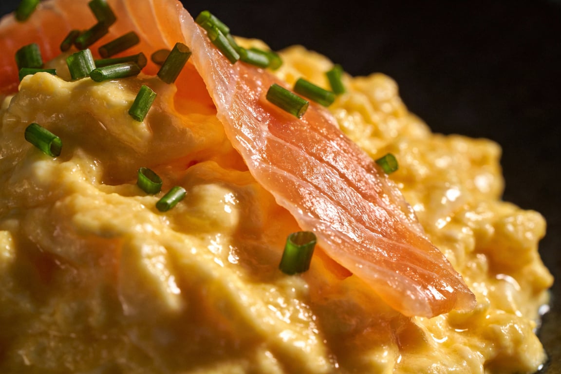 Whisking farm-fresh eggs for Gastropub Scrambled Eggs