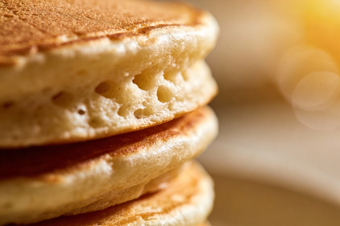 Cooking celiac friendly protein pancakes on a low-heat skillet