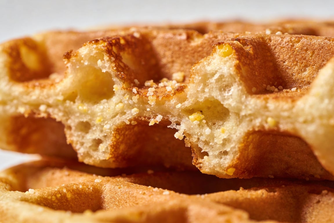 Old fashioned waffle recipe batter resting