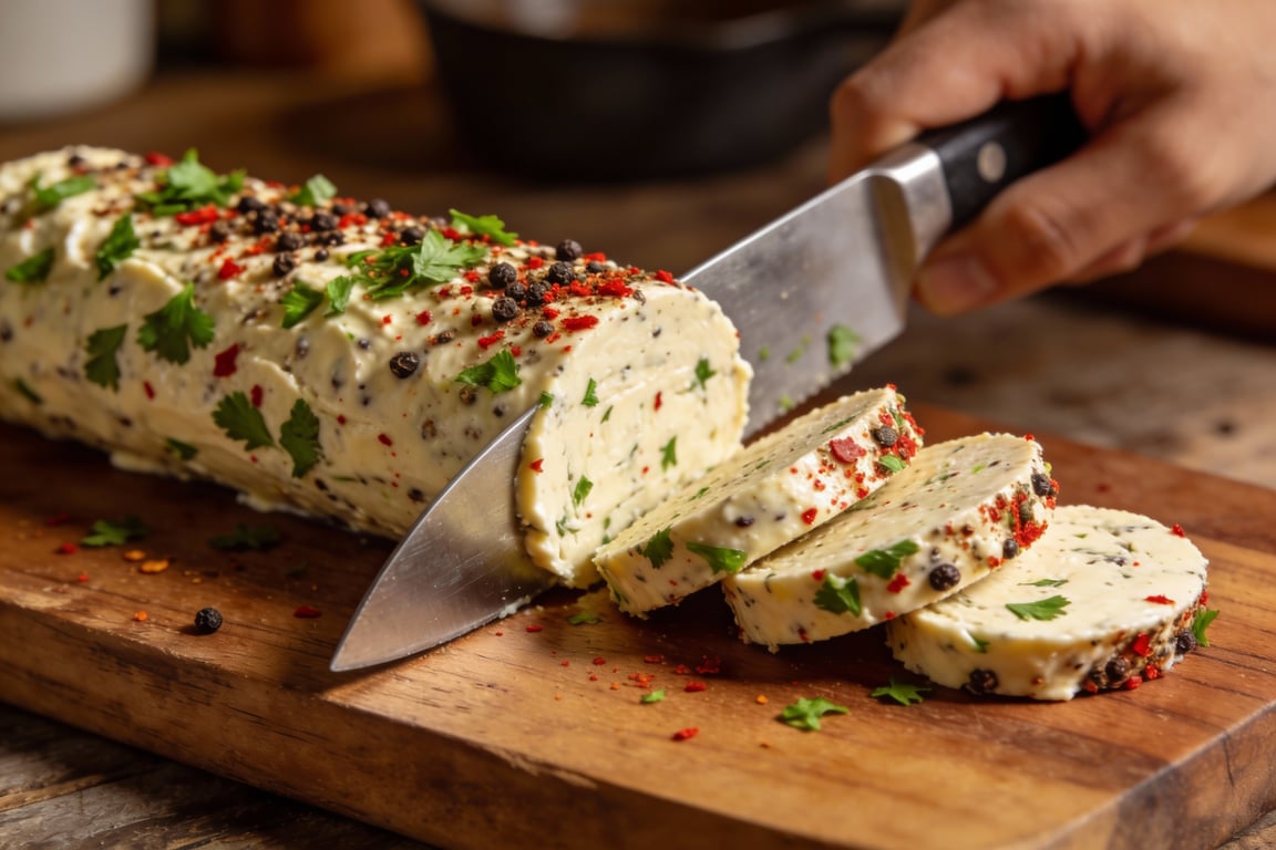 Sliced Grilled Manhattan Style Strip Steak with whiskey butter steak sauce