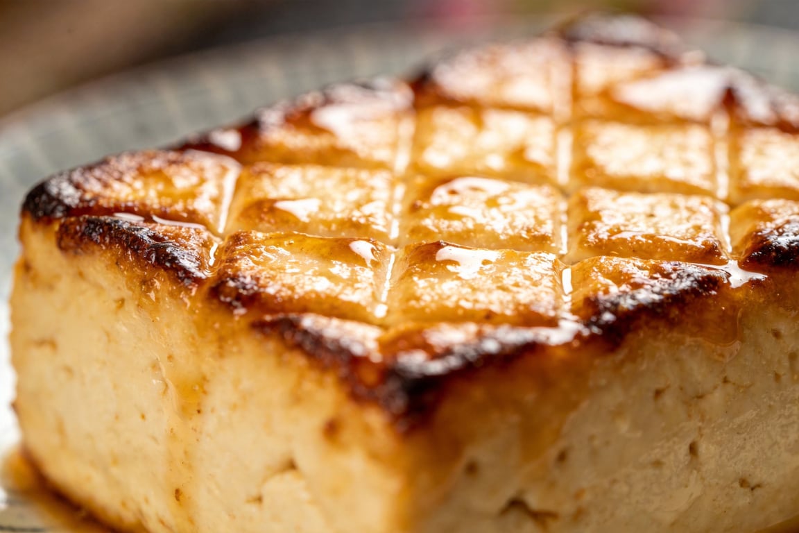 Pressing tofu blocks to remove moisture for the vegan tofu turkey