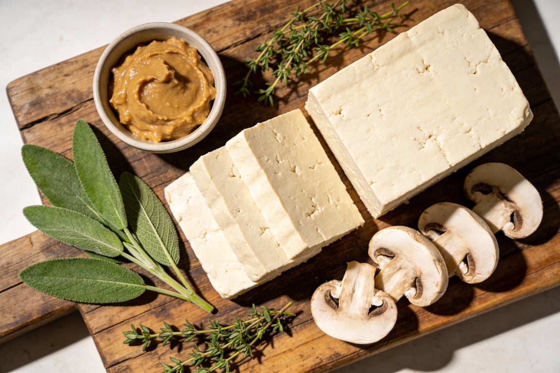 Whisking the savory tofu marinade glaze for the roast