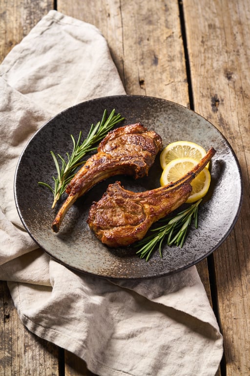 Hickory-Smoked Veal Chops with Lemon-Rosemary Infusion