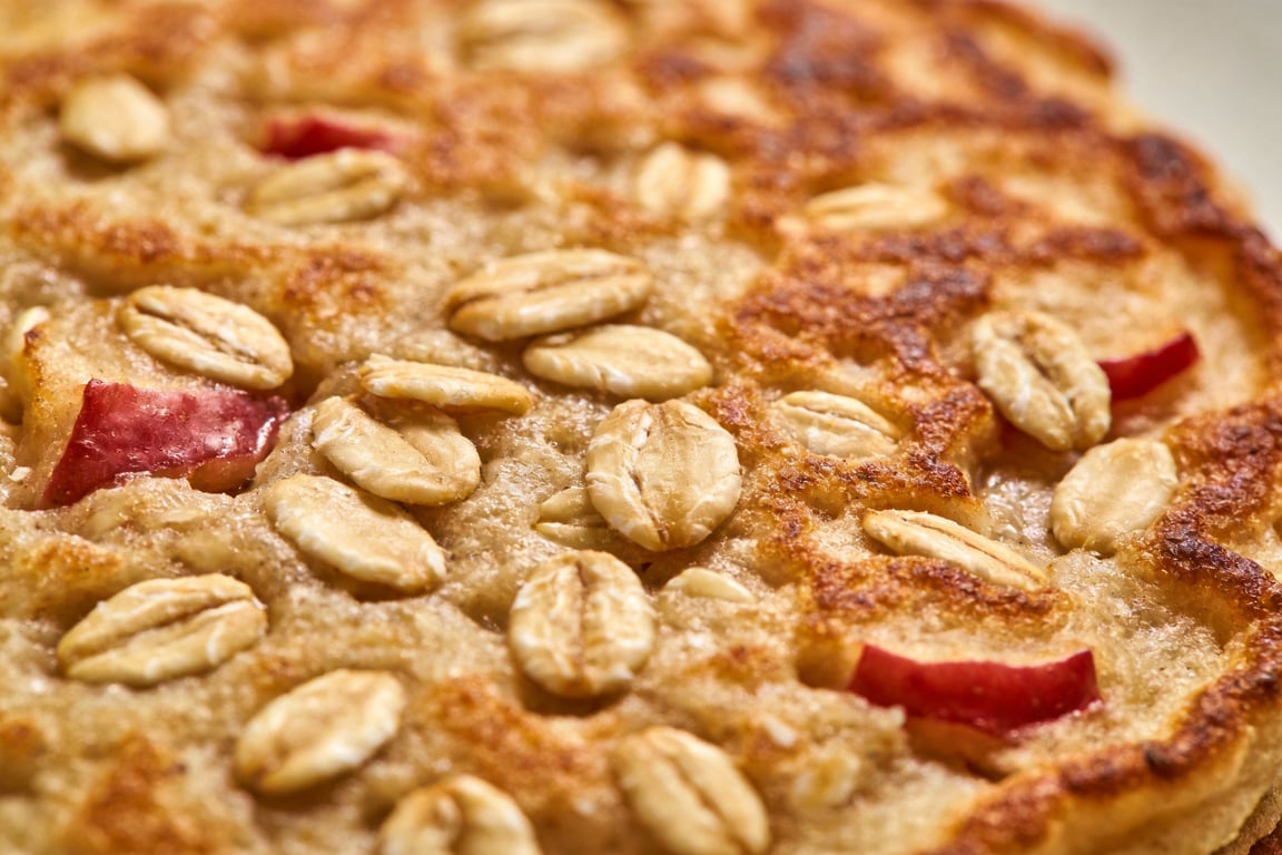 High fiber oatmeal pancakes batter detail