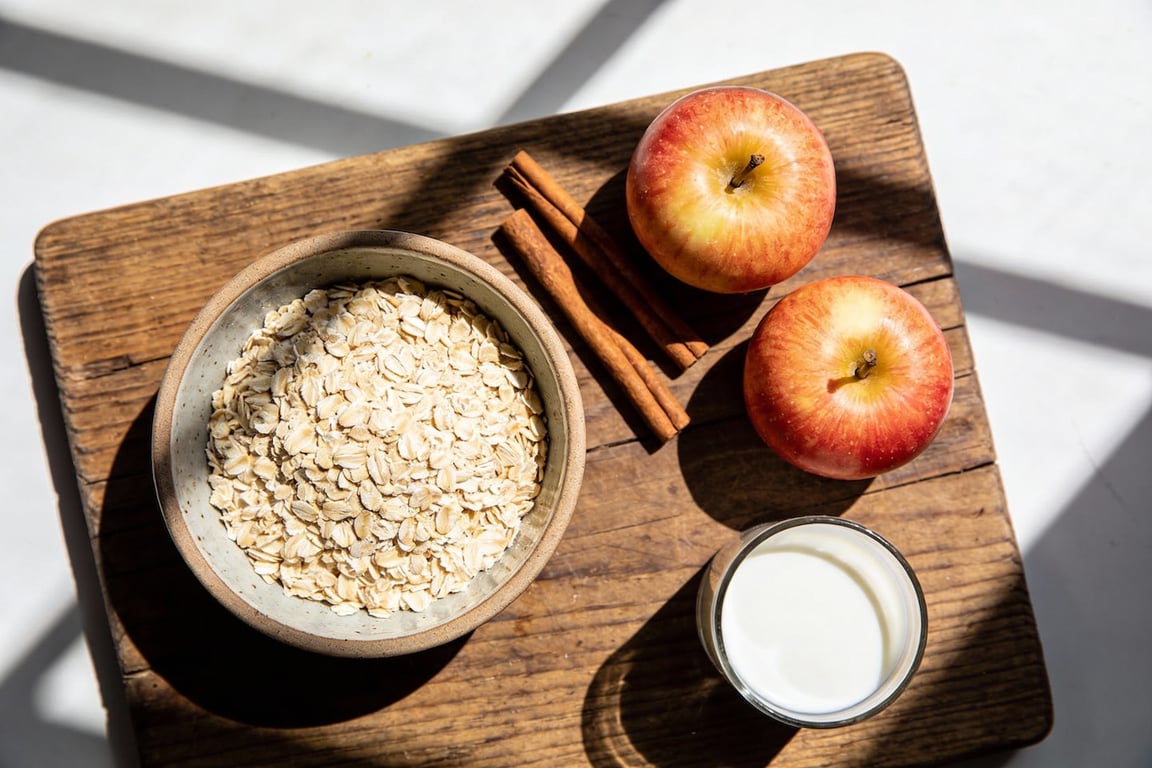 Flourless apple cinnamon pancakes on a plate