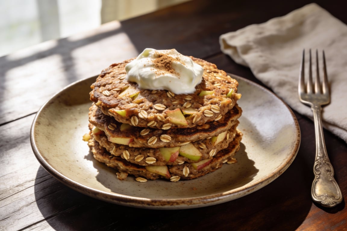 Oatmeal Pancakes - High-Fiber Apple Cinnamon Recipe
