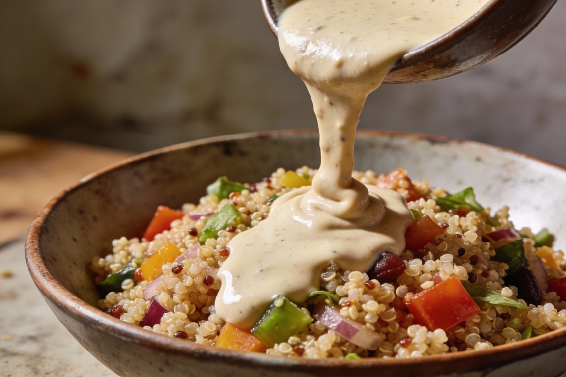 Plant based protein meal prep featuring the final quinoa salad