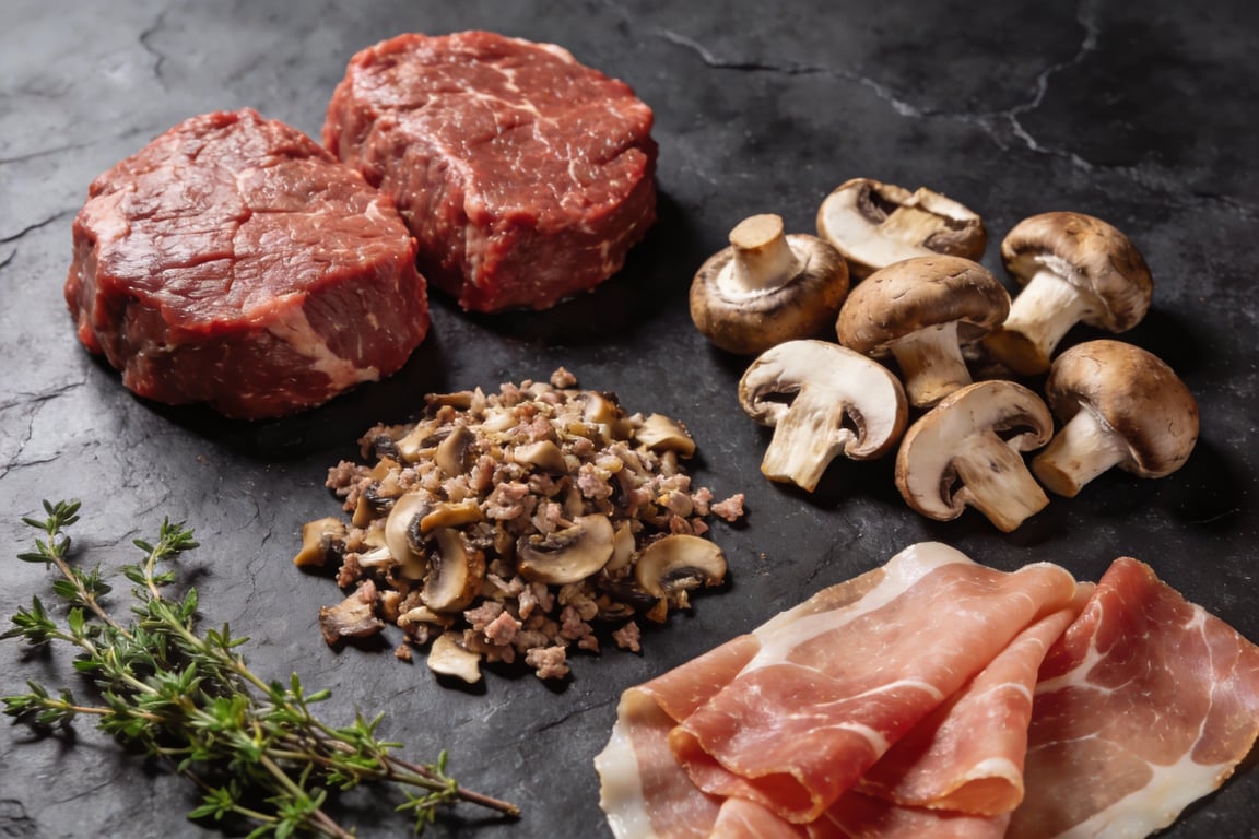 Pastry-wrapped filet mignon with mushroom duxelles