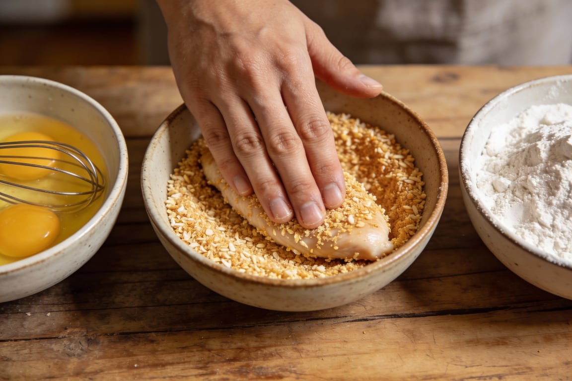 Crispy sheet pan chicken tenders and broccoli florets