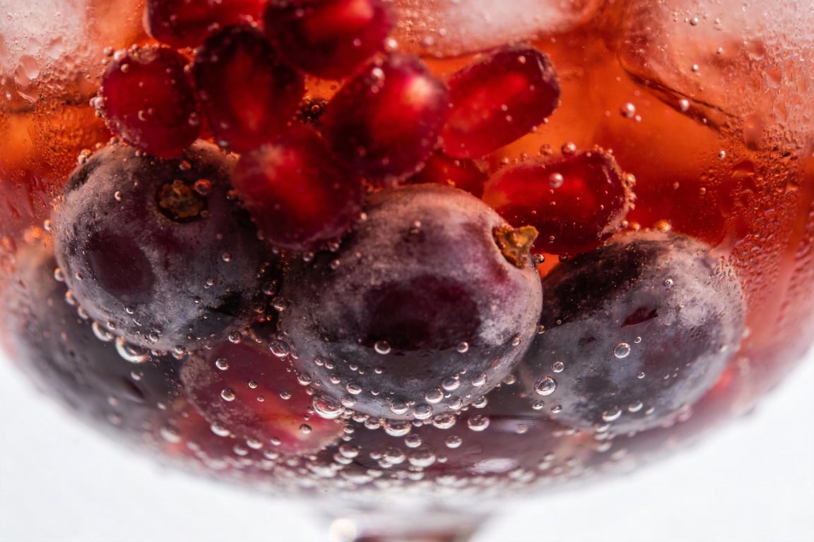 Layering the red juice layer for a kids sangria mocktail