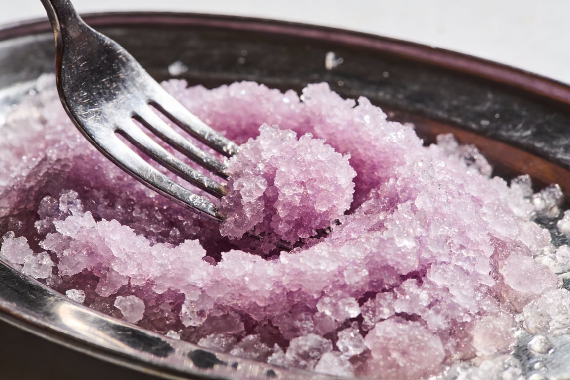 Lavender Lemonade Granita crystalline texture