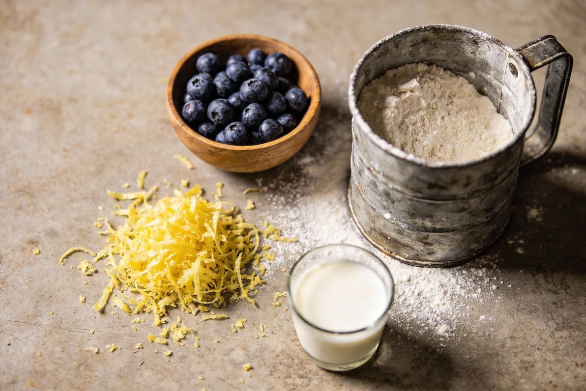 Fluffy blueberry pancakes batter texture