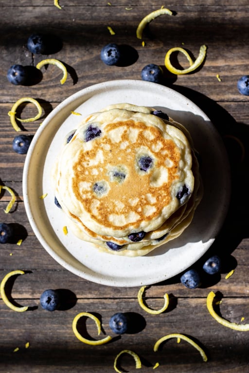 Lemon Blueberry Cloud Pancakes: The Bar Harbor 'Fog-Lifter'