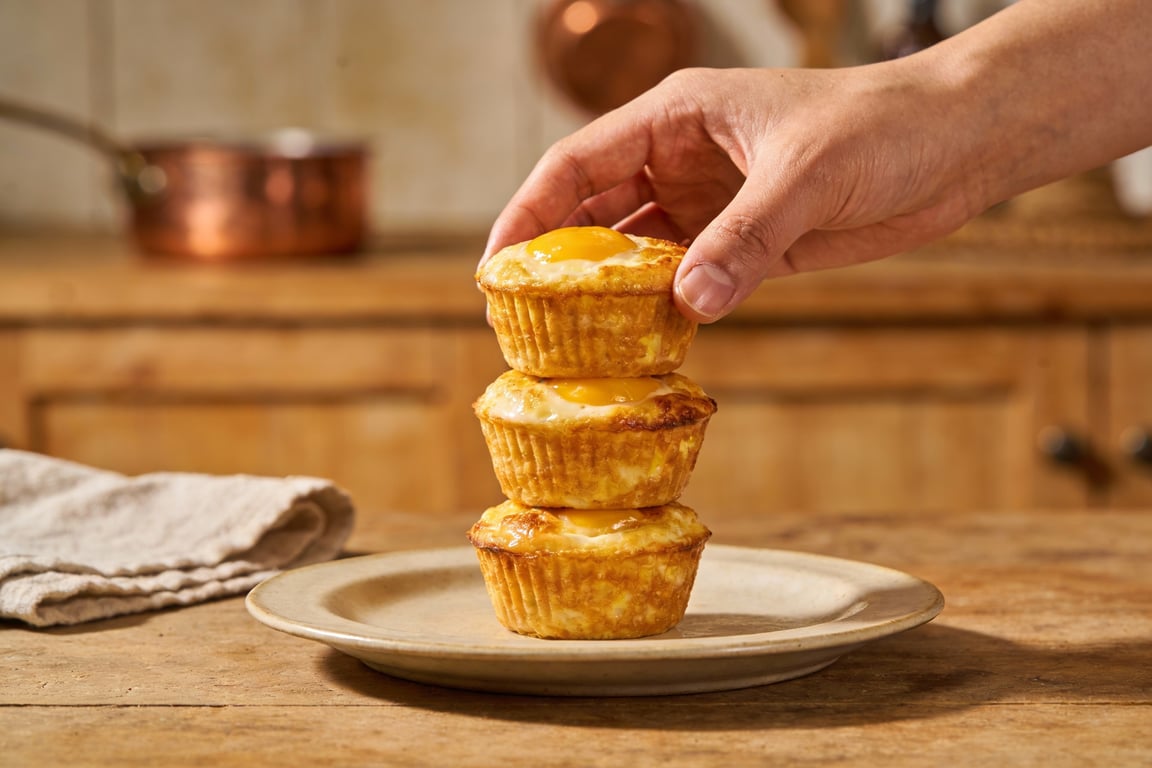 Finished freezer friendly breakfast muffins ready to store