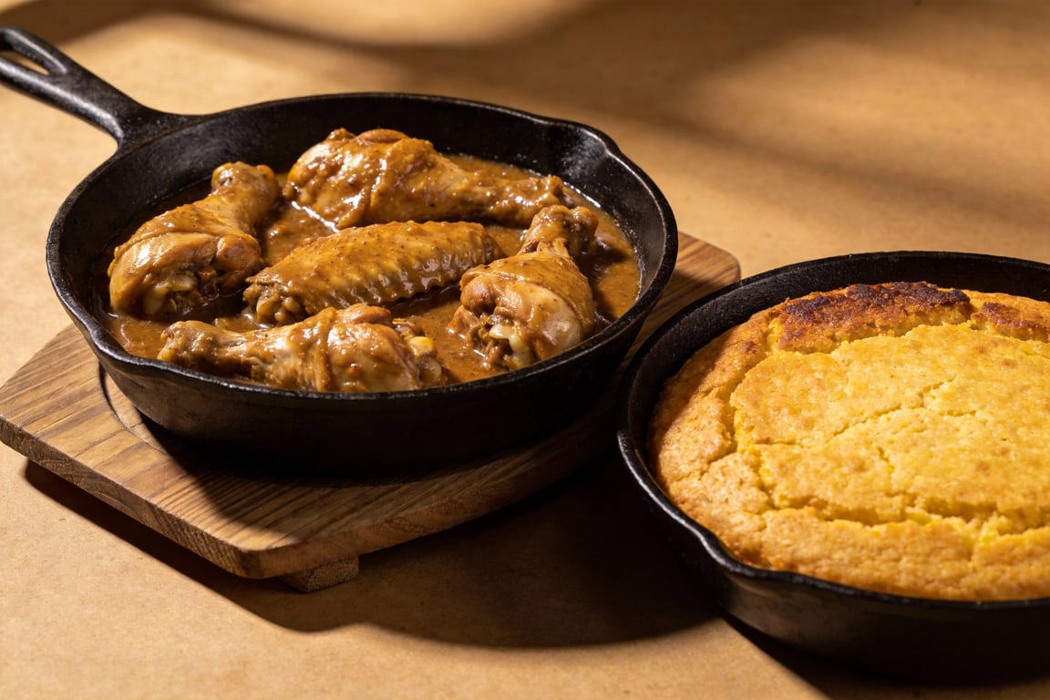 Finished Smothered Turkey Wings served over rice