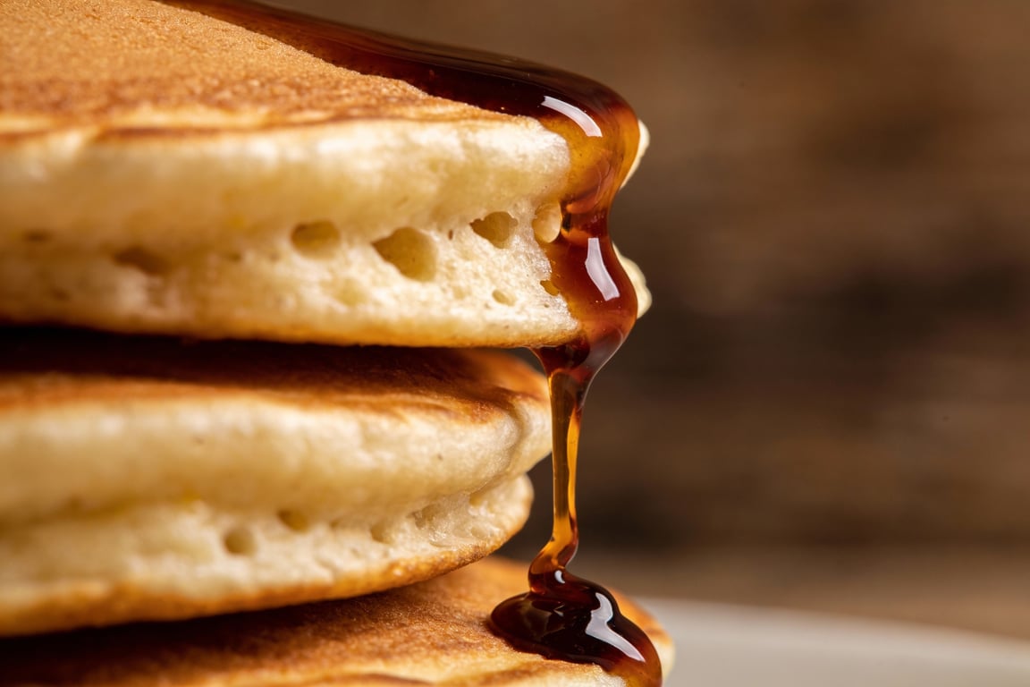 Golden brown Mexican hot cakes stacked high