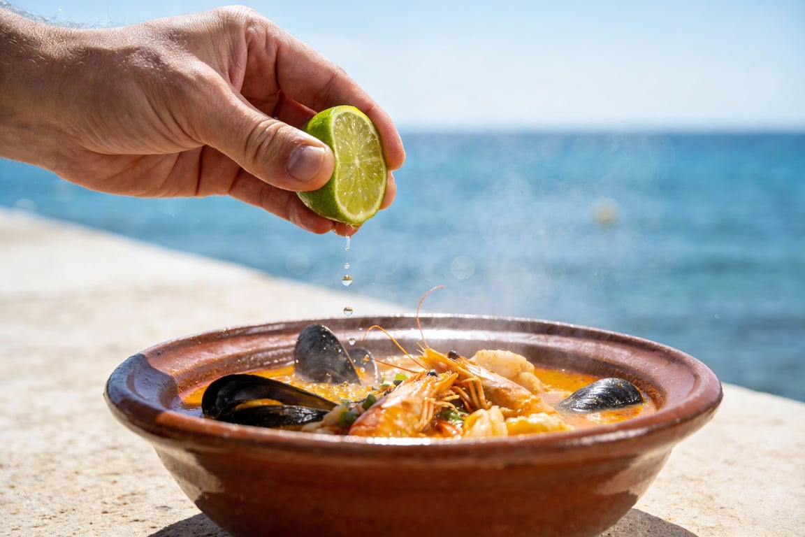 Sazonar the chili paste for a vibrant Mexican seafood broth