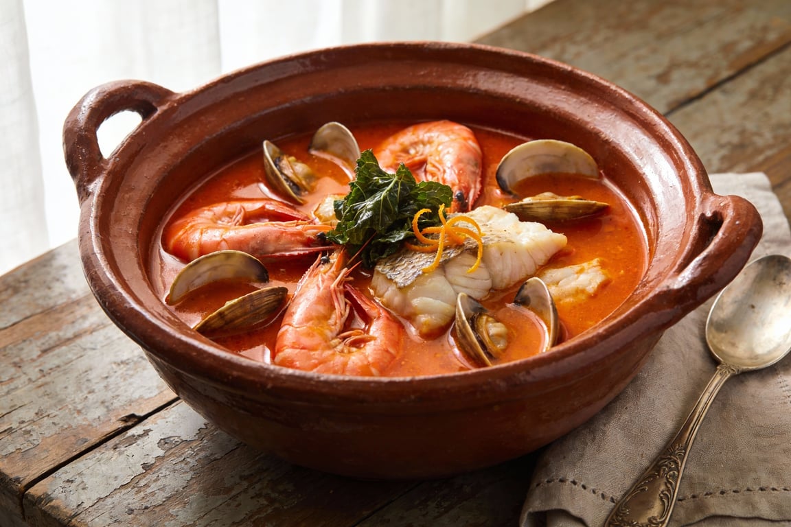 Mexican-Inspired Bouillabaisse with Guajillo and Saffron