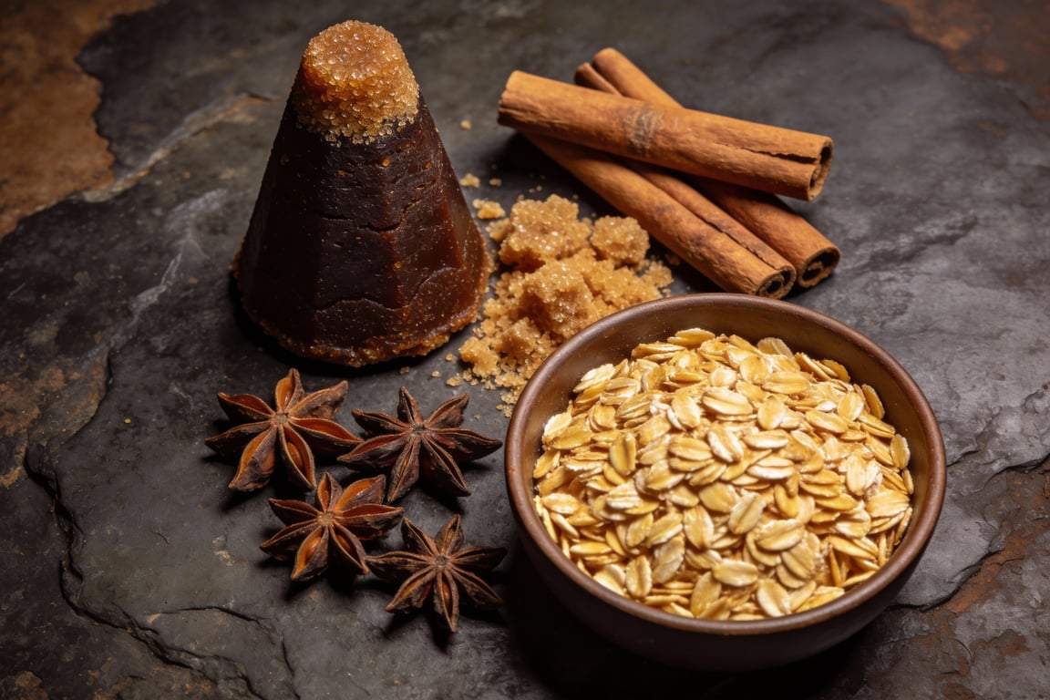 Infusing milk with star anise and cinnamon for Mexican Spiced Oatmeal Pancakes