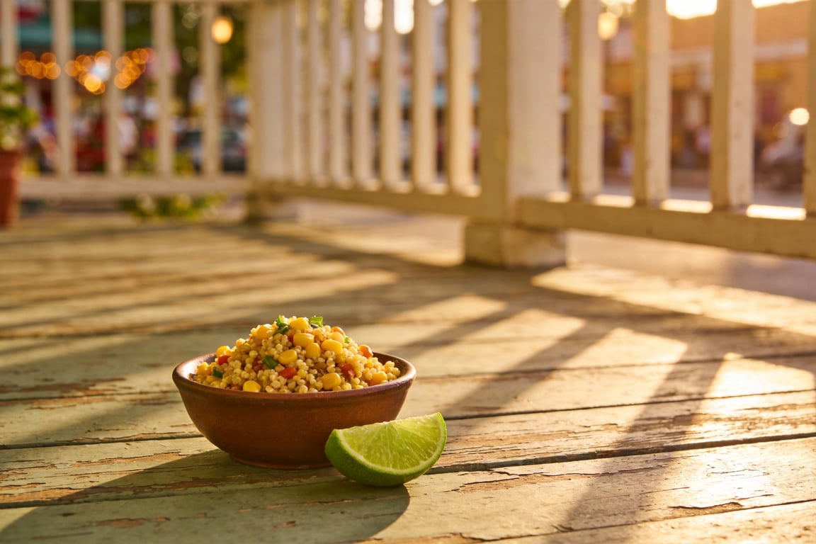 Healthy Mexican street food plating