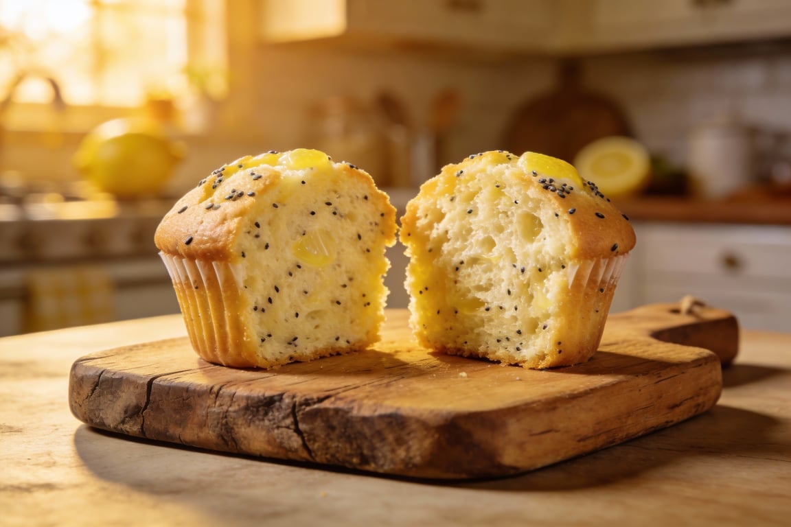 Lemon Poppy Seed Muffins with Earl Grey Glaze - sophisticated breakfast pastries