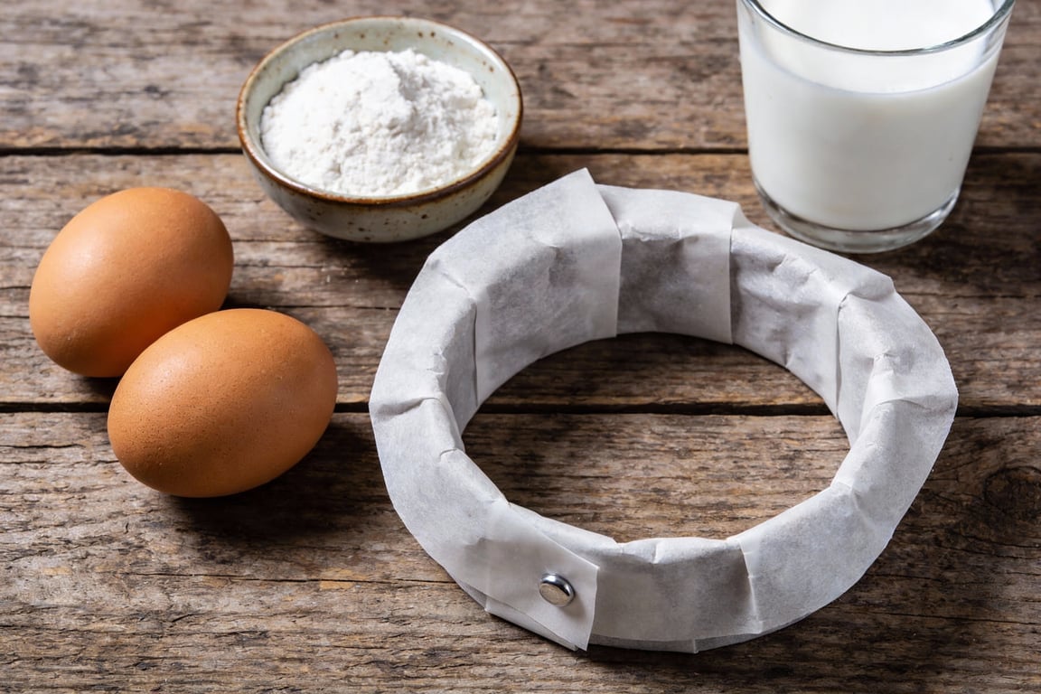 Making a DIY pancake ring with parchment paper