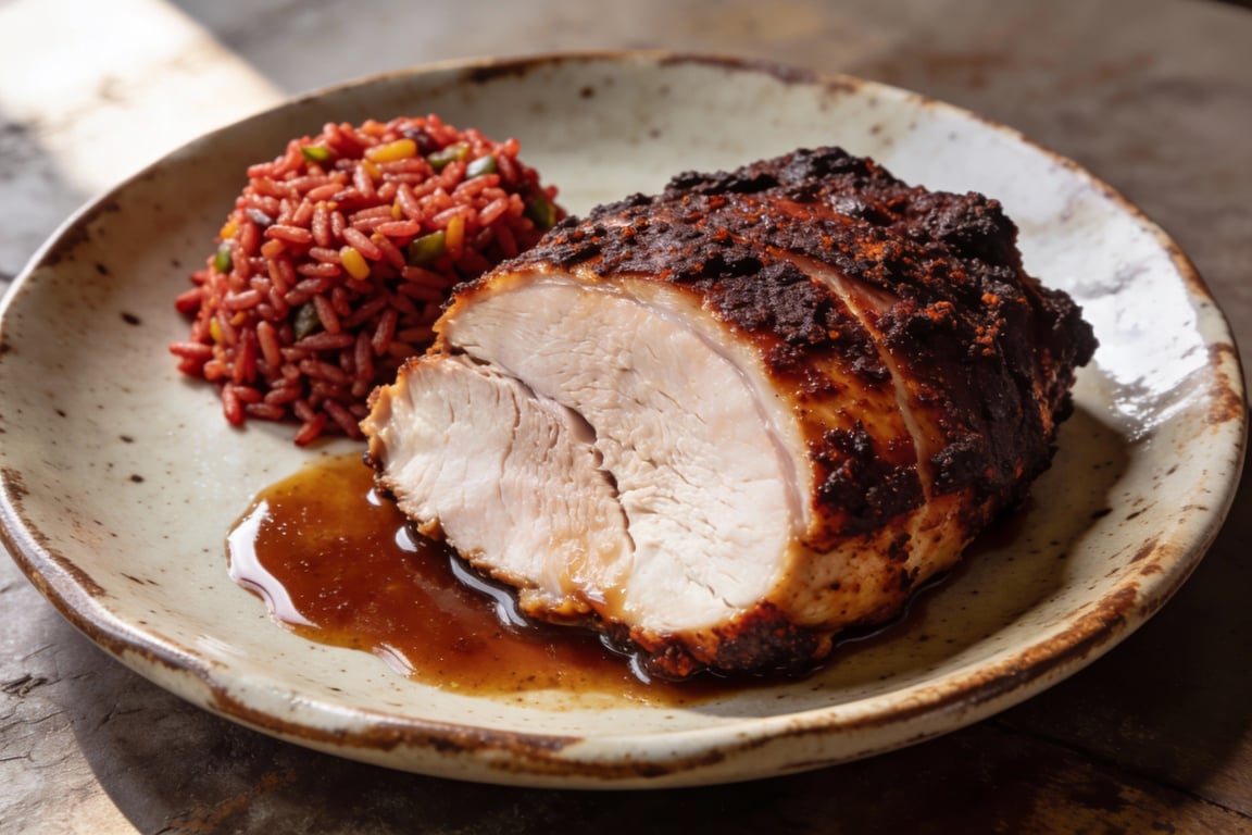 Finished Oaxacan Roasted Turkey ready for carving