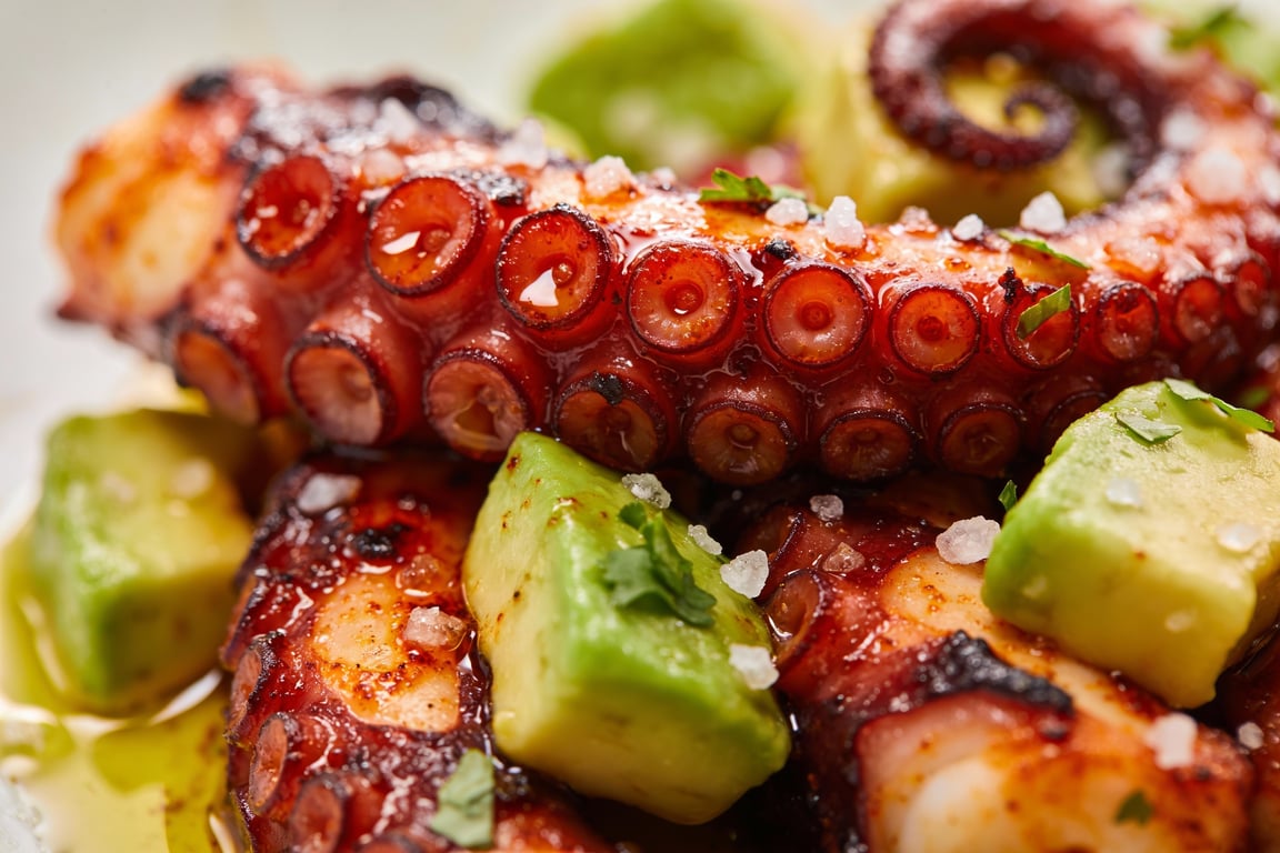 Fresh ingredients for an authentic Octopus Salpicón