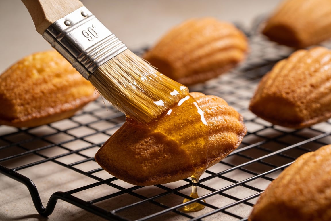 Orange Blossom Madeleines served for a traditional Spanish merienda