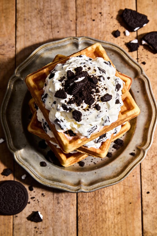 Ultimate Oreo Cheesecake Dessert Waffles