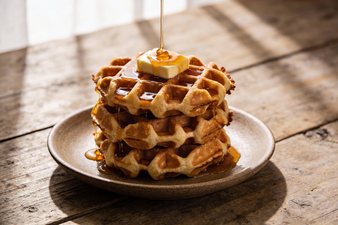 Artisan Overnight Sourdough Discard Waffles