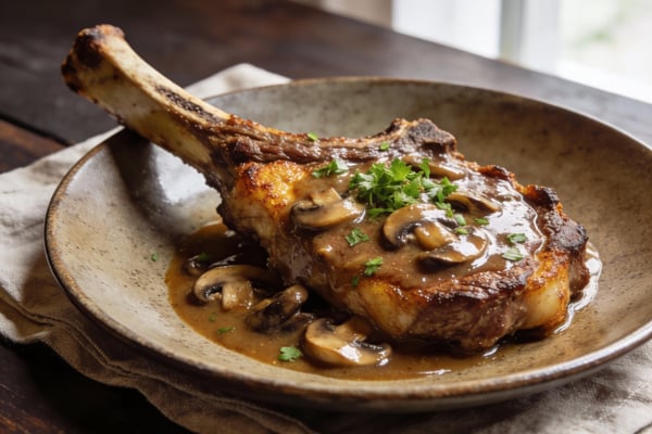 Classic Supper Club Veal Chop Marsala