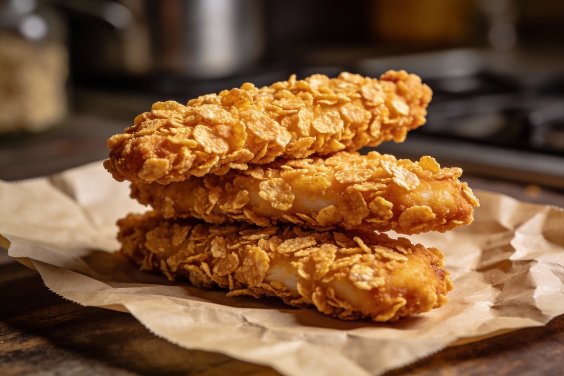 Applying the mayonnaise binder to chicken strips
