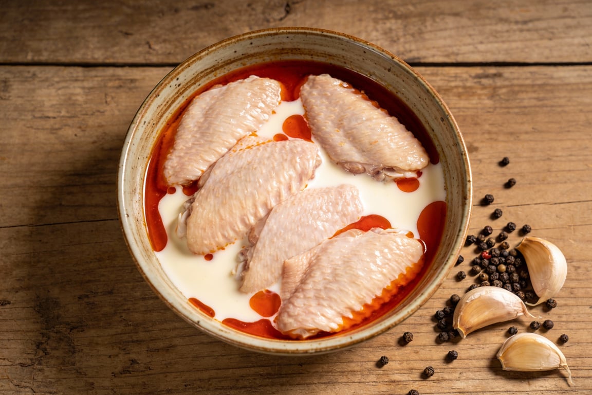 Crispy buttermilk fried chicken tenders being prepped