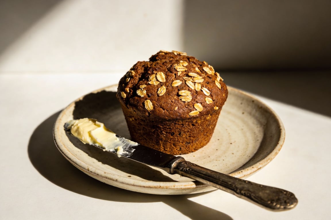 Traditional UK breakfast bakes: black treacle being measured