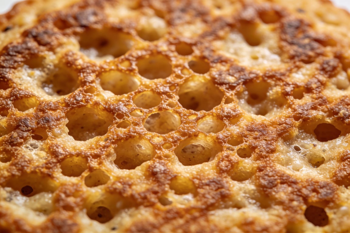 Traditional British Oatcakes cooking in a pan