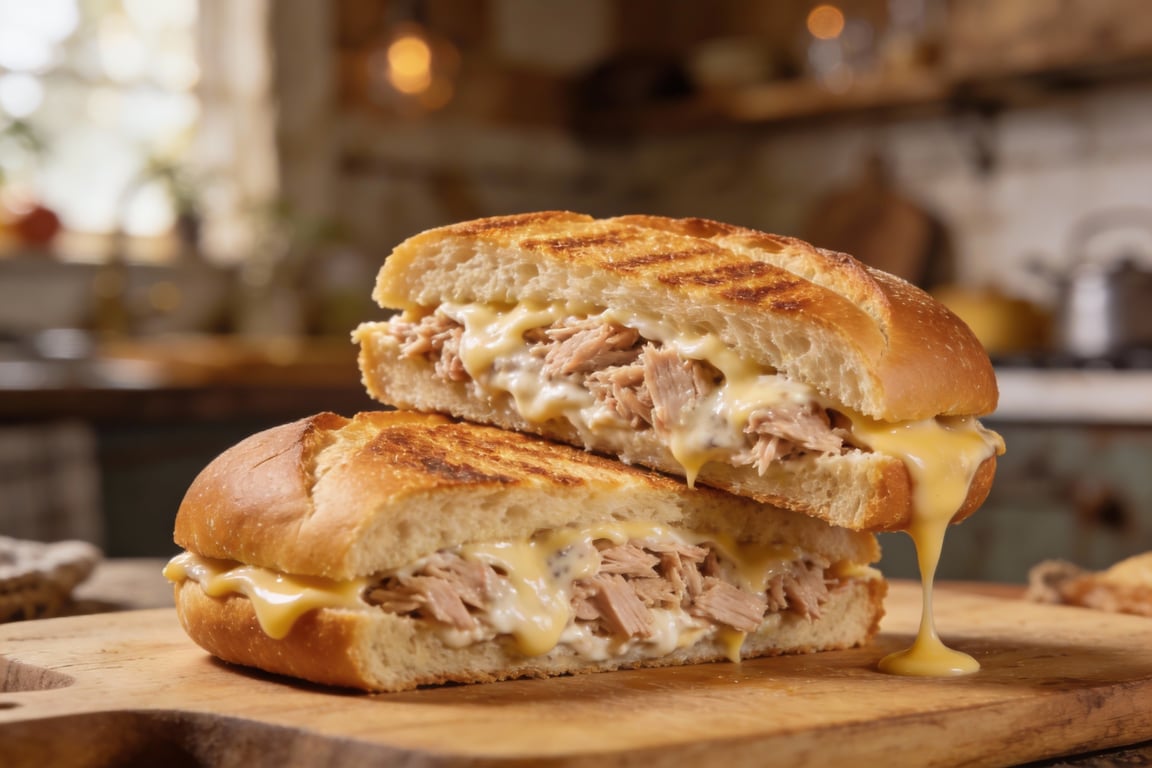 Adding English mustard and Worcestershire sauce to the tuna mixture