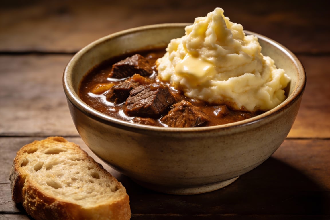 The final bowl of Samuel Thompson recipe beef stew