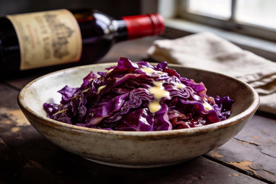 Retro Steakhouse Red Wine Braised Cabbage