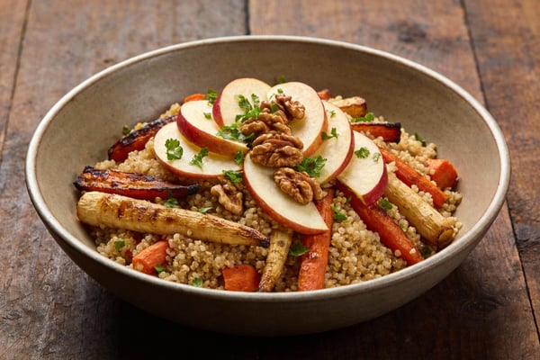 British Harvest Roasted Root Vegetable Quinoa Salad