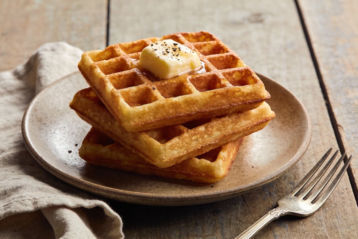 Proper Savory British Potato Waffles