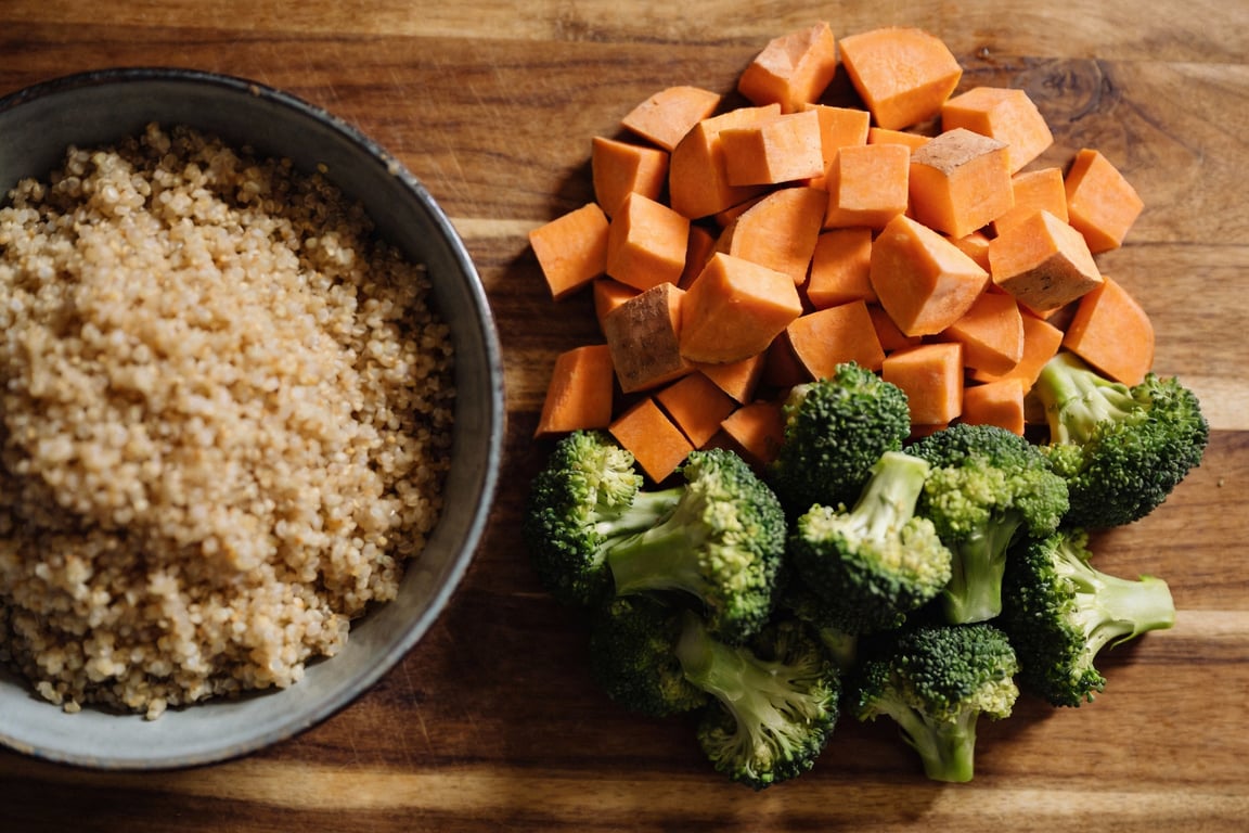 Storage containers for easy roasted veggie bowls and healthy meal prep ideas